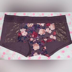 New Pink Victoria’s Secret cotton boyshort panties pink panties pink floral gold